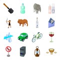 Mongolia, Transport, computer, rocks and other web icon in cartoon style. Army, dentistry, mine icons in set collection.