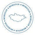 Mongolia vector map sticker.