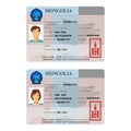 Mongolia visa passport sticker templates