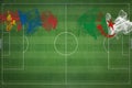 Mongolia vs Algeria Soccer Match, national colors, national flags, soccer field, football game, Copy space