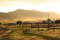 Mongolia yurts in the summer grassland of Inner Mongolia. Mongolia landscape