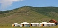 Mongolia yurts in the summer grassland of Inner Mongolia. Mongolia landscape