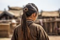 Mongolian ancient child girl. Generate Ai