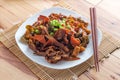 Mongolian BBQ Beef Vegetables Royalty Free Stock Photo