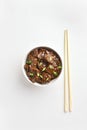 Mongolian beef in bowl Royalty Free Stock Photo