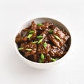 Mongolian beef in bowl Royalty Free Stock Photo