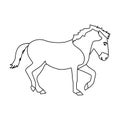 Mongolian horse. Vehicle ancient mongolov in the war.Mongolia single icon in outline style vector symbol stock