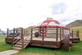Mongolian jurt on traveling platform Royalty Free Stock Photo