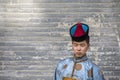 Mongolian man in traditional outfit Royalty Free Stock Photo