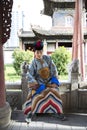 Mongolian man in traditional outfit Royalty Free Stock Photo