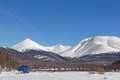 Mongolian mountains cold winter landscape Royalty Free Stock Photo