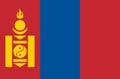 Mongolian national flag, official flag of Mongolia, true color