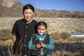 Mongolian nomad mother and daughter