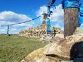Mongolian`s Activity Track and Praying Ceremony Royalty Free Stock Photo