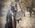 Mongolian shaman performing a ritual