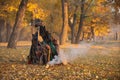 Mongolian shaman performing a ritual