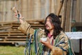 Mongolian shaman performs a ritual in Ulaanbaatar, Mongolia.