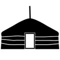 Mongolian tent icon. Yurt of nomads sign. flat style