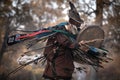 Mongolian shaman performing a ritual