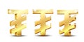 Mongolian tugrik currency symbol, golden money sign