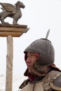 Mongolian Warrior in helmet