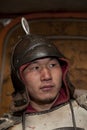 Mongolian Warrior in helmet