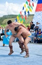 Mongolian wrestlers Royalty Free Stock Photo