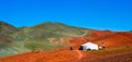 Mongolian yurt in the mountains