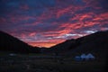 Mongolian Yurt at Sunset