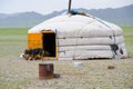 Mongolian yurta in steppe