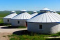 Mongolian yurts in grassland