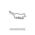 Mongoose linear icon. Modern outline Mongoose logo concept on wh