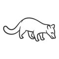 Mongoose vector illustration in black and white Royalty Free Stock Photo