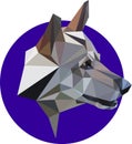 Mongrel, a wolf, a dog in a polygon style. Fashion illustration