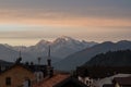 Moning scene of the Ortler peak on background. Italian Alps, Italy, Europe