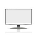 Monitor black color with blank screen on the grey background. stock vector illustration eps10