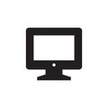 Monitor - black icon on white background vector illustration for website, mobile application, presentation, infographic. Computer