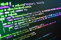 Monitor closeup of function source code.