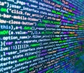 Monitor closeup of function source code. Web or application development, business and technology concept. Software developer Royalty Free Stock Photo