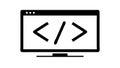 Monitor with Code Development Programming Vector, vector design Generative AI Royalty Free Stock Photo
