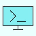 Monitor command line icon. Vector Simple Minimal 96x96 Pictogram
