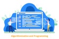 Algorithmization and Programming, Capital Vector Royalty Free Stock Photo