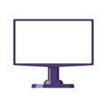 Monitor computers blank screen. Color vector illustration, flat style, white isolated background. Royalty Free Stock Photo