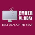 Monitor. Cyber Monday with a computer mouse. BEST DEAL OF THE YEAR. Royalty Free Stock Photo