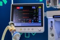Monitor with data from the resuscitation equipment ventilator Royalty Free Stock Photo