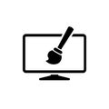 Monitor design, icon. One of set web icons