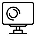 Monitor device icon, outline style