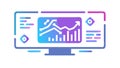 Monitor Displaying Abstract Data Visualization Tech, vector design Generative AI Royalty Free Stock Photo
