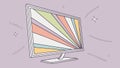 Monitor Displaying Colorful Abstract Digital Rays, vector design Generative AI Royalty Free Stock Photo