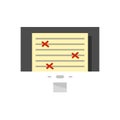 Monitor document editor icon flat isolated vector